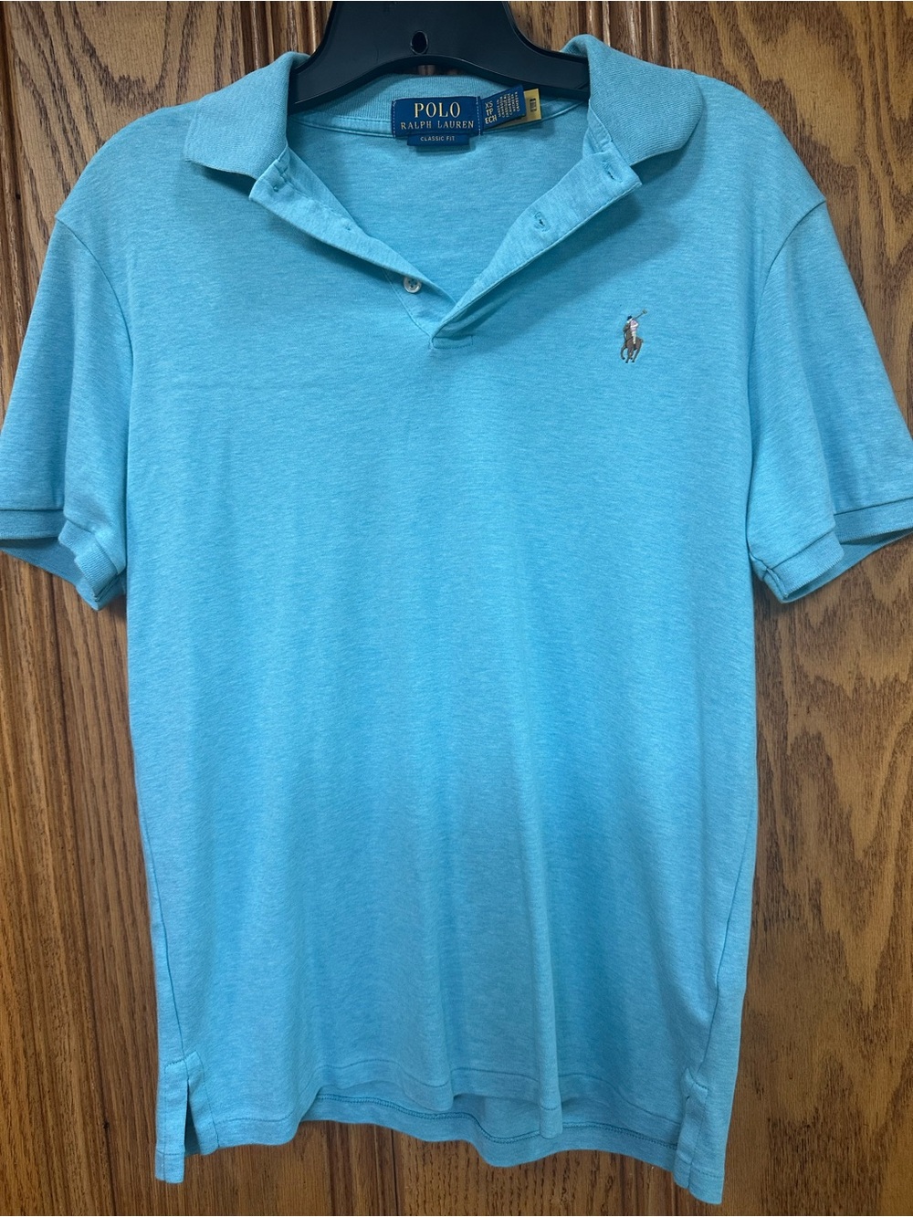Ralph Lauren Light Aqua Polo Shirt with Embroidered Pony